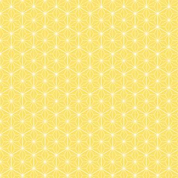 Abstract geometric seamless pattern with white lines on yellow background, or Stock Illustration