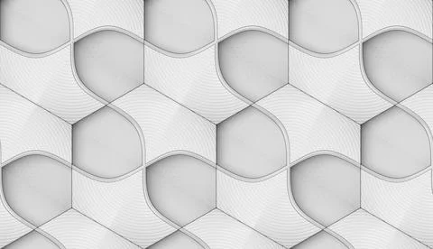 Abstract geometric seamless pattern in white material Stock Illustration