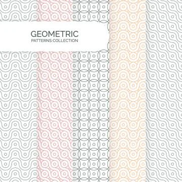 Abstract Geometric Seamless Patterns Stock Illustration