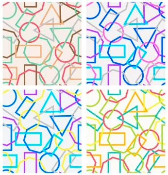 Abstract geometric seamless patterns. Stock Illustration