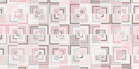 Abstract geometric seamless rectangle pattern of pink pastel color with marbl イラスト素材