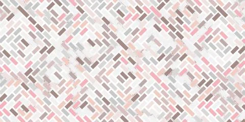 Abstract geometric seamless rectangle pattern pastel color of pink with marbl Illustrazione stock