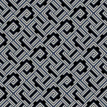 Abstract geometric seamless vector pattern with black shapes Stock Illustration