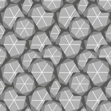 Abstract geometric seamless vector pattern in grey colors Stock Illustration