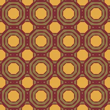 Abstract geometric seamless vectorpattern in warm colors Stock Illustration