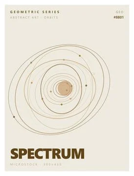 Abstract geometric series poster design with elliptical orbit graphic element Ilustração Stock