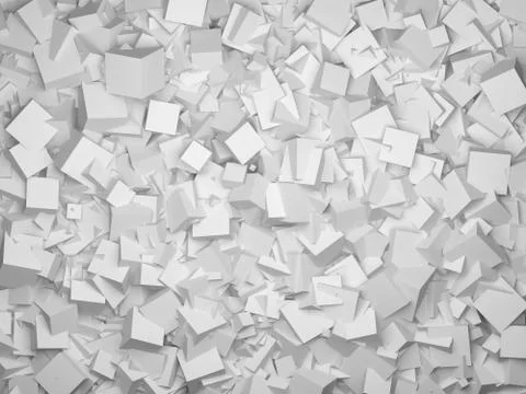 Abstract geometric shape from 3d grey cubes Stock Illustration