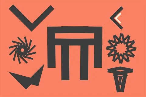 Abstract geometric shape and elements background. Illustrazione stock