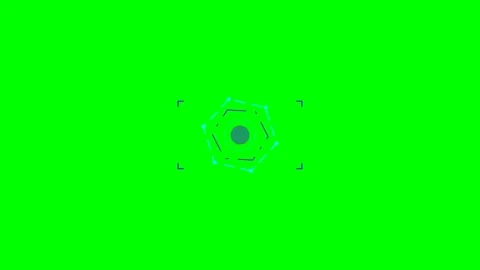 Abstract geometric shape animation element on a vibrant green screen backgrou Stock Footage 340902694