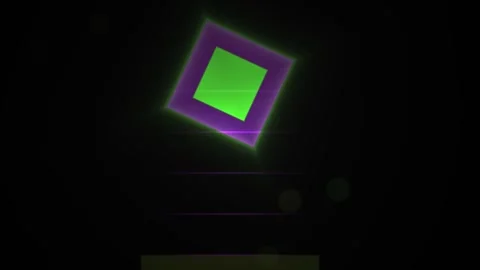 Abstract Geometric Shape Animation with Neon Glow Effect. Stock Footage 334461477