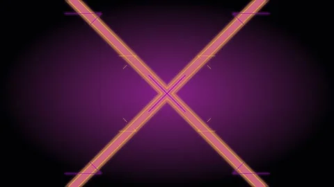Abstract Geometric Shape Animation with Purple and Orange Hues Stockbeeldmateriaal 344248127