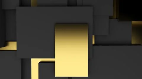 Abstract geometric shape background black and gold squares Used in graphics.. Stock Photos