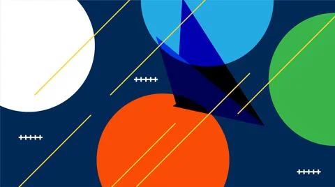 Abstract geometric shape background. Cool flat vector design Stock Photos