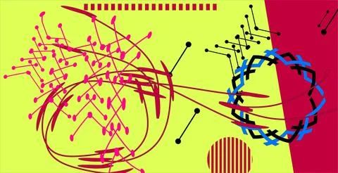 Abstract geometric shape background. Cool flat vector design Stock Photos