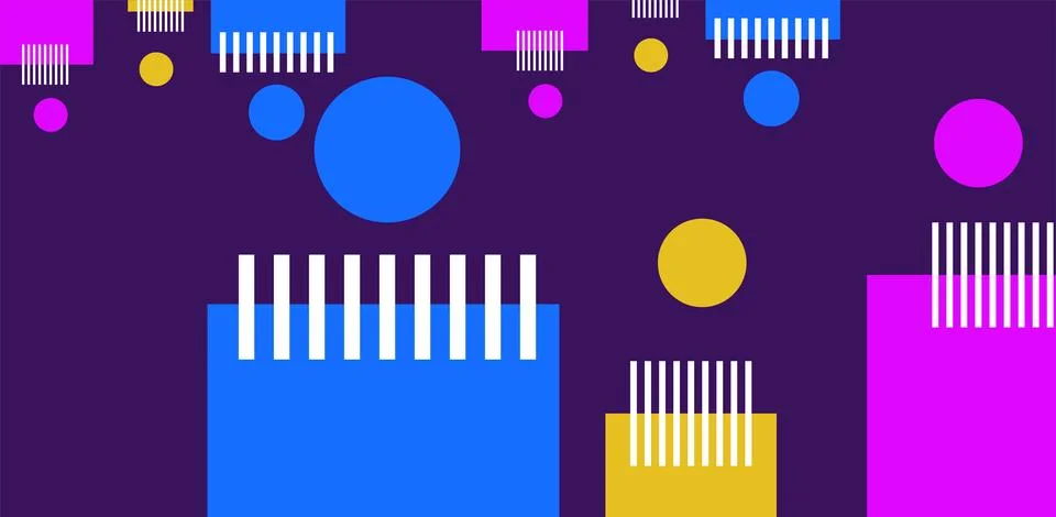 Abstract geometric shape background. Cool flat vector design Stock Photos