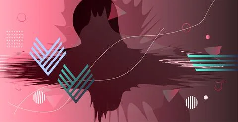 Abstract geometric shape background. Cool flat vector design Foto stock