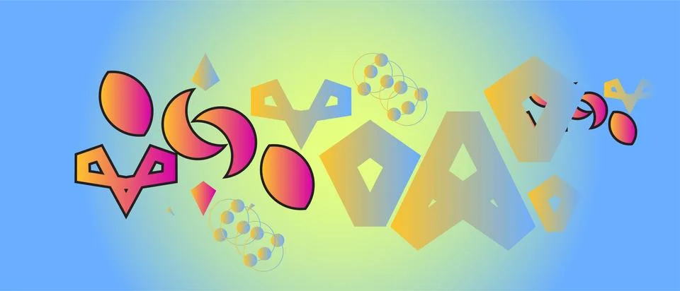 Abstract geometric shape background. Cool flat vector design Stock Photos