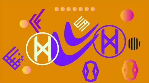 Abstract geometric shape background. Cool flat vector design Stock Photos