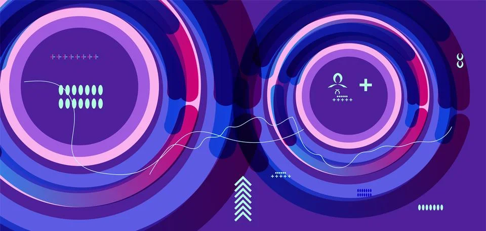 Abstract geometric shape background. Cool flat vector design Stock Photos