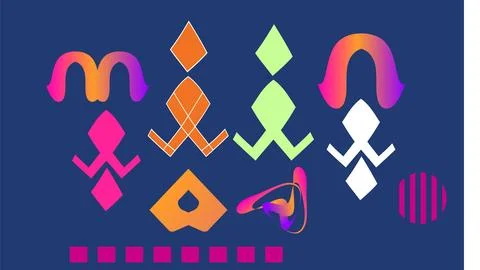 Abstract geometric shape background. Cool flat vector design Foto stock