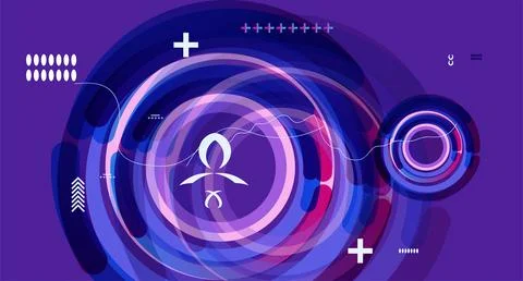 Abstract geometric shape background. Cool flat vector design Foto stock