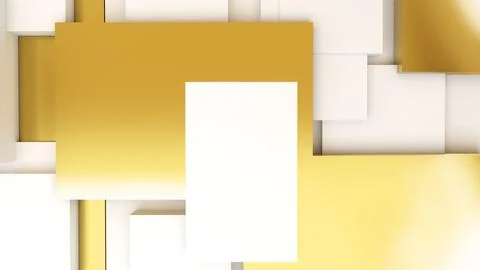 Abstract geometric shape background white and gold squares Used in graphics.. Stock Illustration