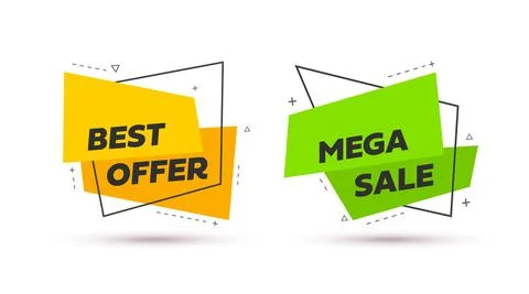 Abstract geometric shape banners. Stock Illustration