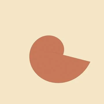 Abstract geometric shape with bite mark on plain background Stock Illustration