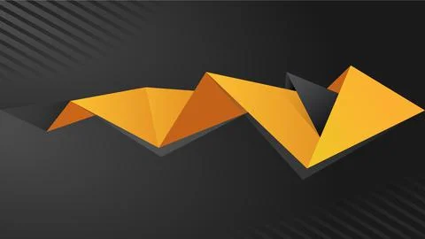 Abstract Geometric Shape Black Yellow Background Stock Illustration