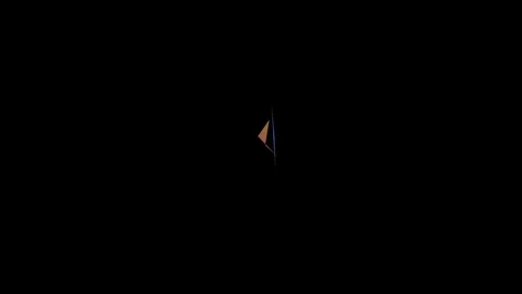 Abstract geometric shape with blue and orange gradient on black background Video stock 335117505
