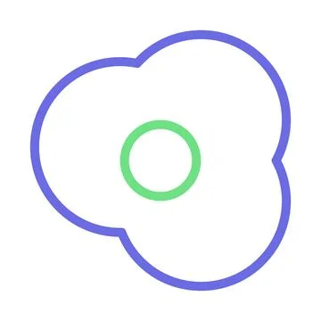Abstract Geometric Shape with Blue Outline and Green Circle. Concept of Sim.. 스톡 일러스트