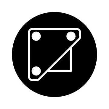 Abstract geometric shape composition with black circle and stylized icon of.. Stock Illustration