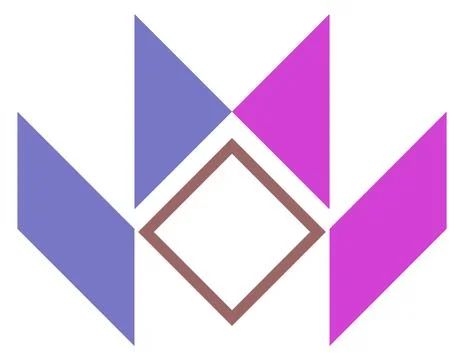 Abstract Geometric Shape Composition with Colorful Diamond Frame Stock Illustration