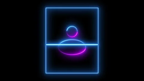 Abstract geometric shape composition with dual glowing effect. Futuristic d.. Stock Footage 330790963