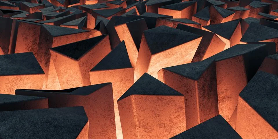 Abstract geometric shape concrete surface wallpaper 3d render illustration Stock Illustration