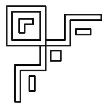 Abstract geometric shape connecting lines and squares, forming intricate pa.. イラスト素材