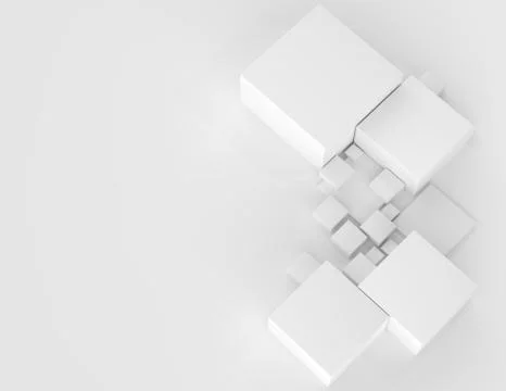 Abstract geometric shape cubes gray background 3d illustration Stock Illustration