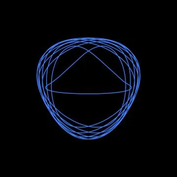 Abstract geometric shape of curved lines. Vector outline illustration. イラスト素材