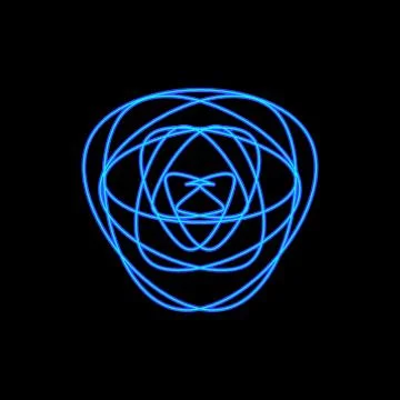 Abstract geometric shape of curved lines. Vector outline illustration. Stock Illustration