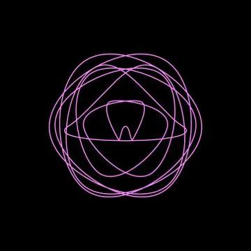 Abstract geometric shape of curved lines. Vector outline illustration. 스톡 일러스트