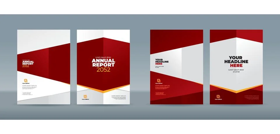 Abstract geometric shape on dark red and white color background Stock Illustration