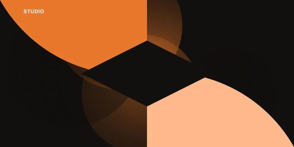 Abstract geometric shape design with orange and black colors Stock Illustration