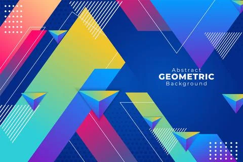 Abstract Geometric Shape Diagonal Funny Gradient Colorful Background with Lin Stock Illustration