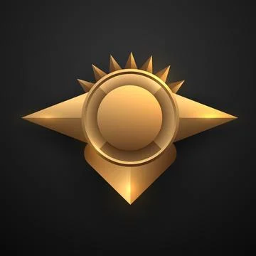 Abstract geometric shape elegant gold badge template イラスト素材
