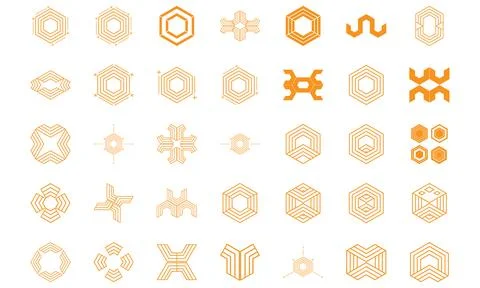 Abstract geometric shape element collection Ilustração Stock