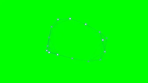 Abstract geometric shape formed by interconnected nodes on a green screen Stock Footage 340263287