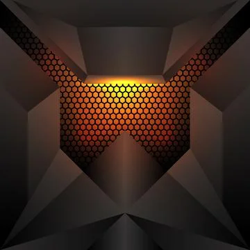 Abstract geometric shape gaming interface dark background with light effect 스톡 일러스트