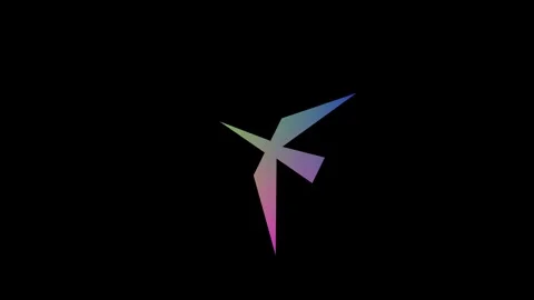 Abstract geometric shape with gradient colors moving and transforming on bl.. Stock Footage 338371833