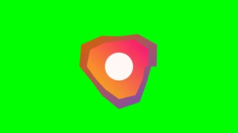 Abstract geometric shape with gradient colors on a vibrant green background Stock Footage 340903656