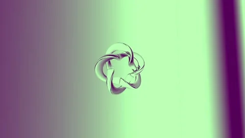 An abstract geometric shape with a gradient design, showcasing green and pu.. Stock Footage 305454017